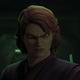 An animated Anakin Skywalker turns to the dark side.